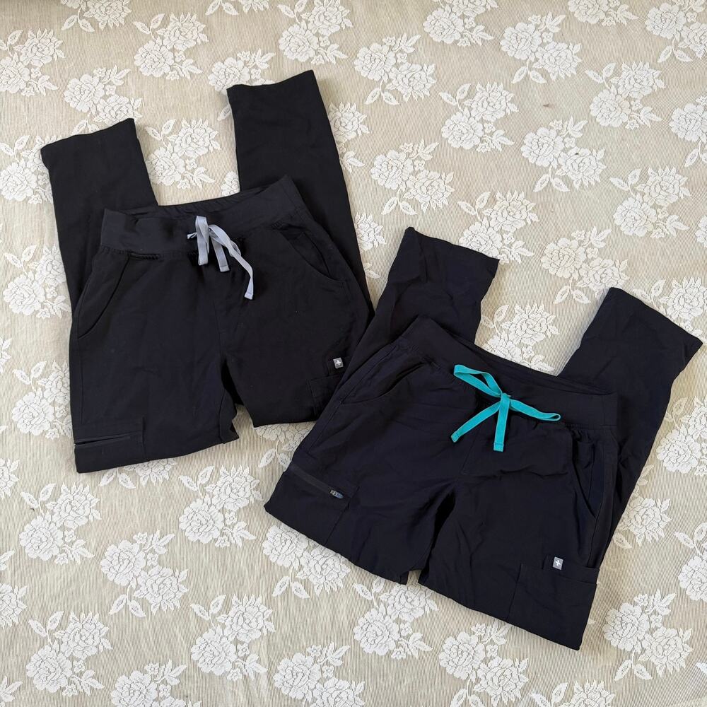 FIGS Black Scrub Pants Lot of 2 Size XS Petite